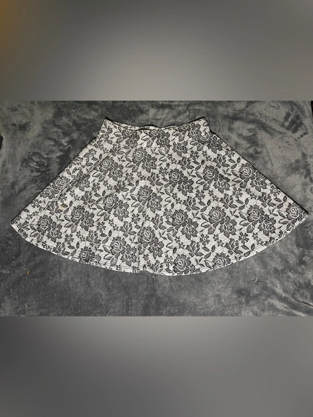 Poetry Black & White Floral Jacquard Mini Skirt